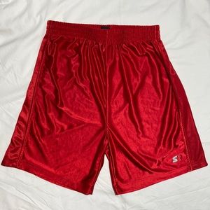STARTER Red Shiny Classic Basketball Shorts. Size Large. Like New.